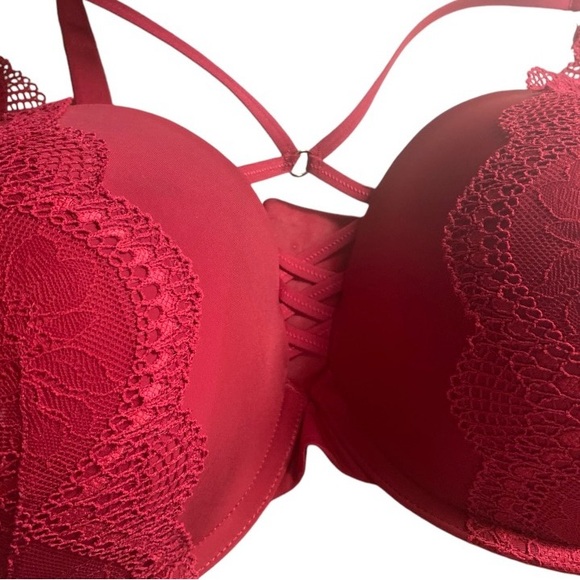 Torrid XO Boost Plunge Push-Up Bra Size 46C Red - Picture 3 of 14